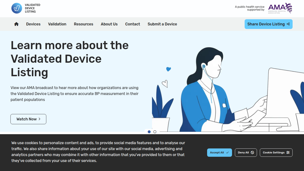 ValidateBP.org lists clinically validated blood pressure monitors, an essential resource for ensuring device accuracy.