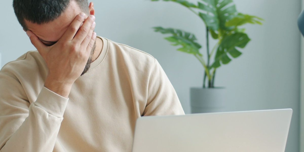 A person experiencing the physical and mental signs of acute stress.