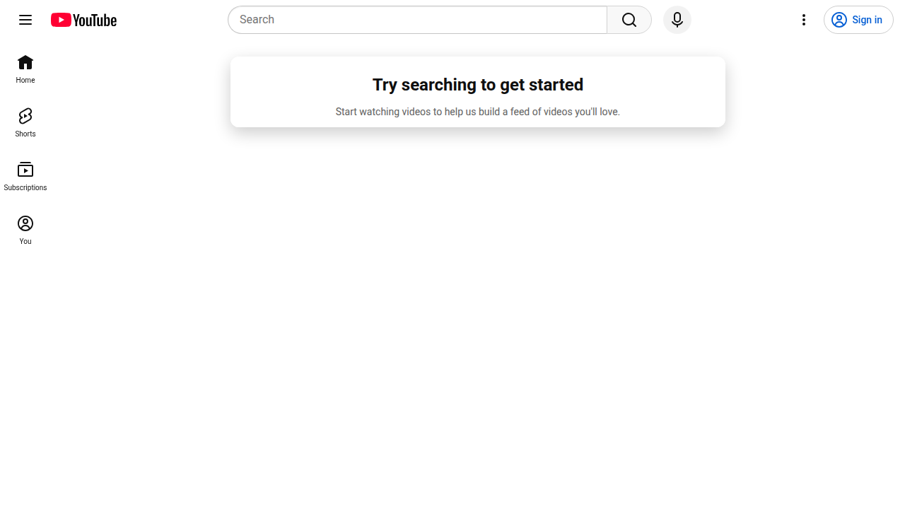 Screenshot of the YouTube homepage, representing a vast free resource for various sleep sound content.