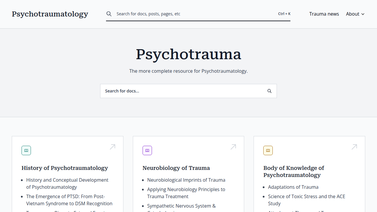 Overview of psychotraumatology and neurobiological imprints of trauma from iPTrauma.