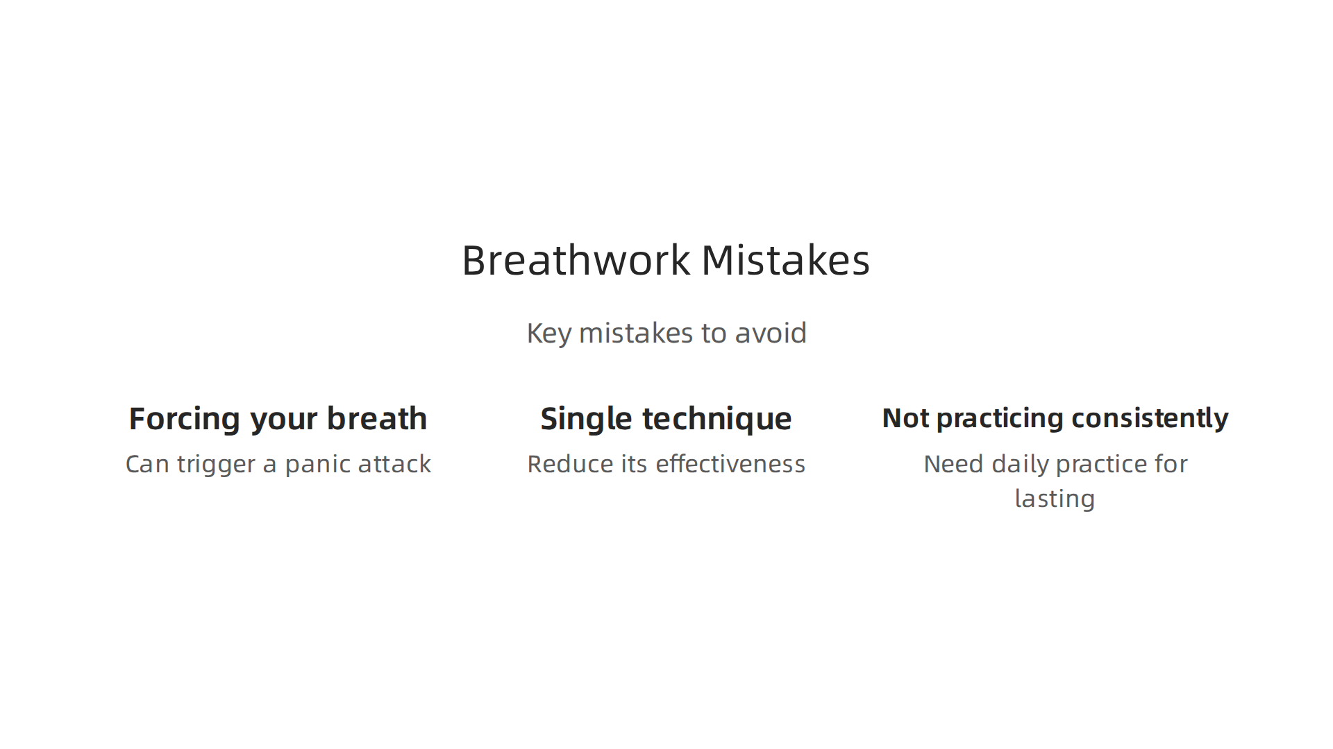 Key mistakes to avoid when practicing breathwork for anxiety and how to correct them.