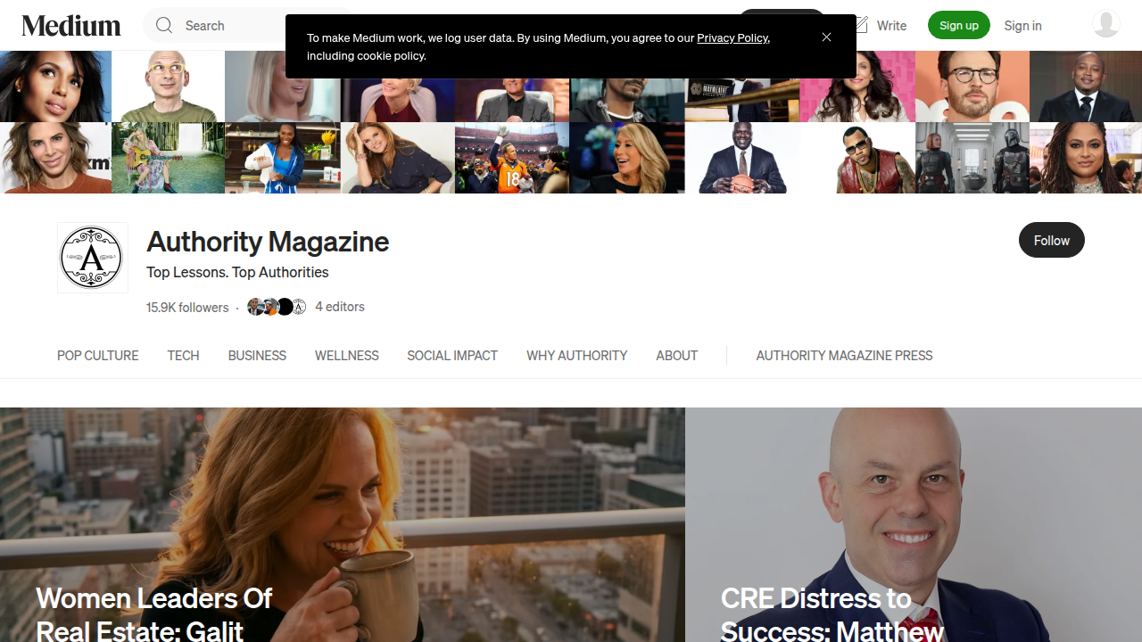Authority Magazine on Medium publishes interviews and articles focusing on thought leadership and personal development, including habit-building.